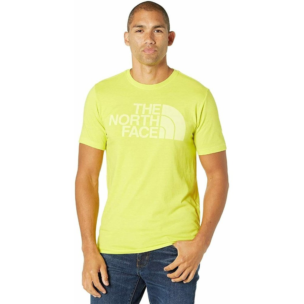 The North Face Mens Half Dome Tri-Blend Sulphur Green SS Shirt Size L *